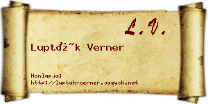 Lupták Verner névjegykártya